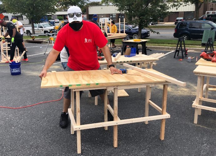 Desks collected for remote students